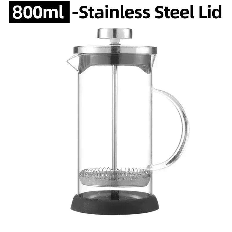 350-1000ml Stainless Steel Glass Coffee Maker French Press Coffee Pot Heat Resistant Borosilicate Glass Tea Pot Kitchen Tools