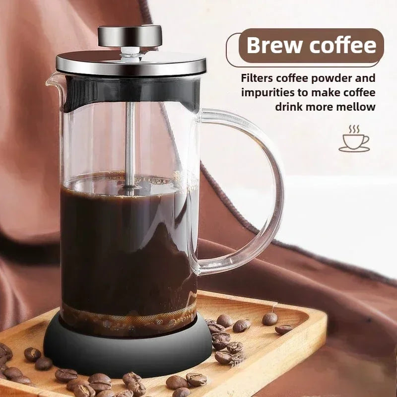 350-1000ml Stainless Steel Glass Coffee Maker French Press Coffee Pot Heat Resistant Borosilicate Glass Tea Pot Kitchen Tools