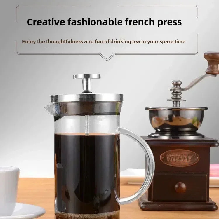 350-1000ml Stainless Steel Glass Coffee Maker French Press Coffee Pot Heat Resistant Borosilicate Glass Tea Pot Kitchen Tools