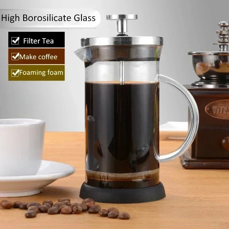 350-1000ml Stainless Steel Glass Coffee Maker French Press Coffee Pot Heat Resistant Borosilicate Glass Tea Pot Kitchen Tools