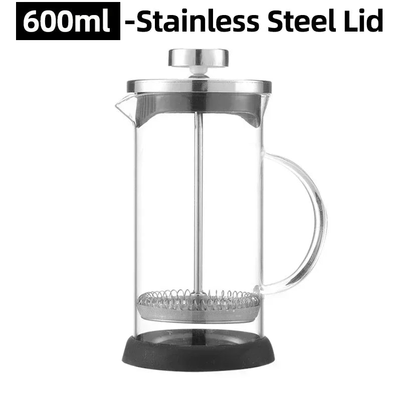 350-1000ml Stainless Steel Glass Coffee Maker French Press Coffee Pot Heat Resistant Borosilicate Glass Tea Pot Kitchen Tools