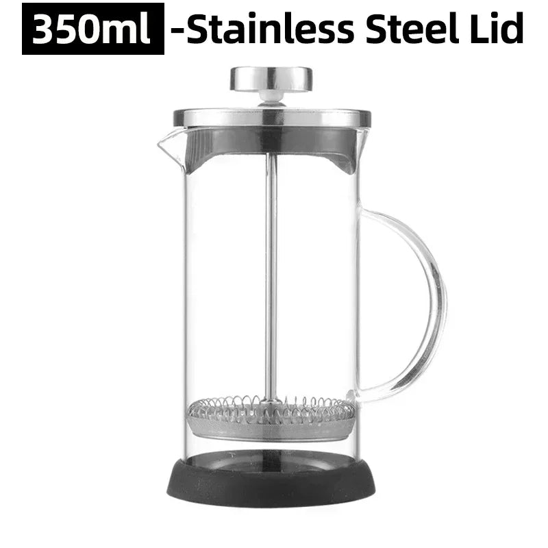 350-1000ml Stainless Steel Glass Coffee Maker French Press Coffee Pot Heat Resistant Borosilicate Glass Tea Pot Kitchen Tools